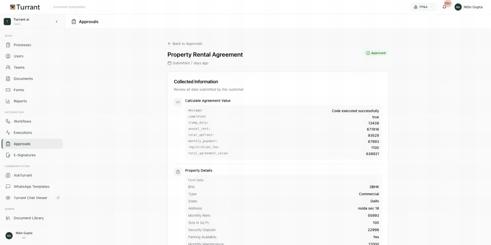 Approve Step — Approvals Dashboard